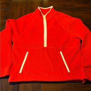 Levi's Vibrant Red Fleece Jacket with White Zipper